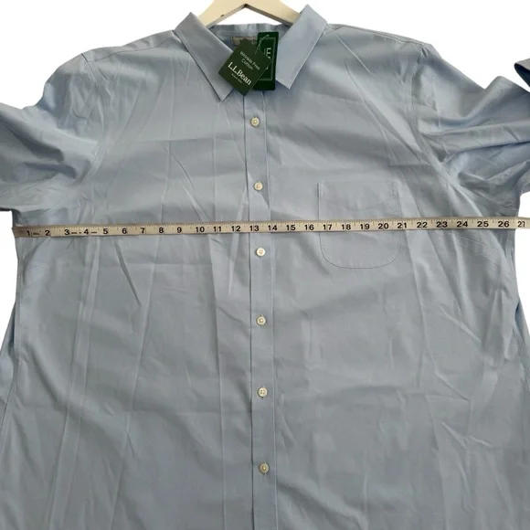 NWT L.L. Bean Oxford Wrinkle Free Washed Periwinkle Long Sleeve Shirt Women’s 3X - Picture 9 of 13